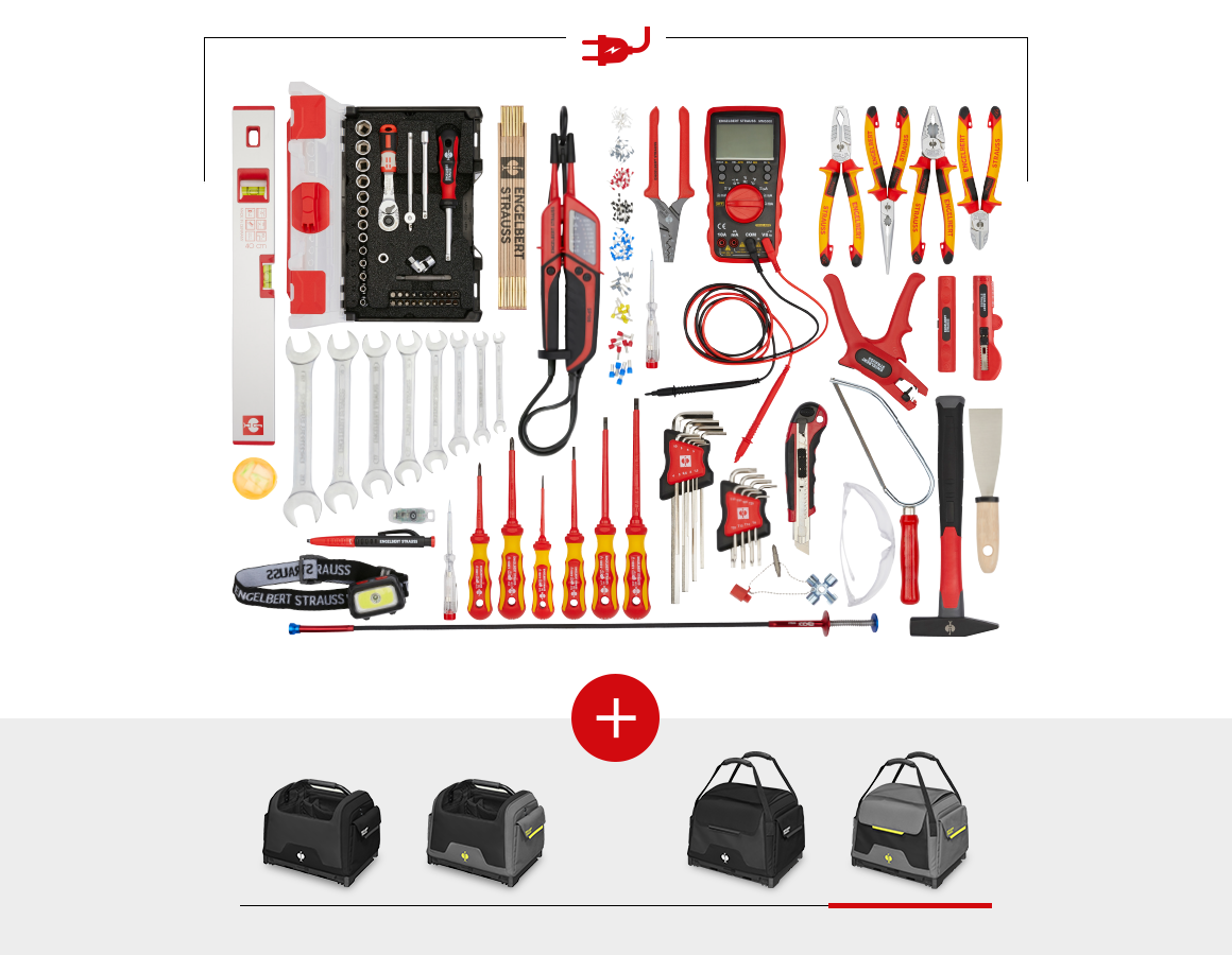 Tools: Tool set Electro Profi incl. STRAUSSbox + basaltgrey/acid yellow
