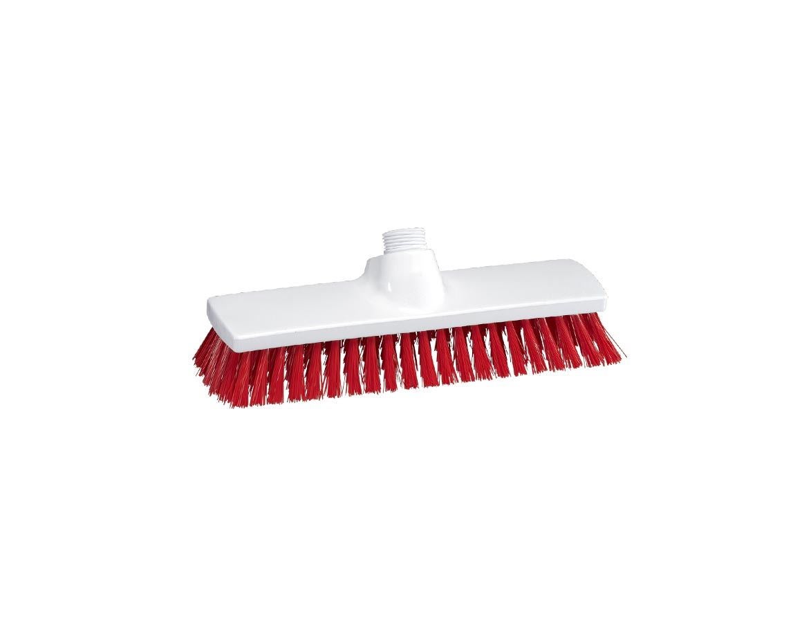 Brooms | Brushes | Scrubbers: Broad surface scrubber, High + red