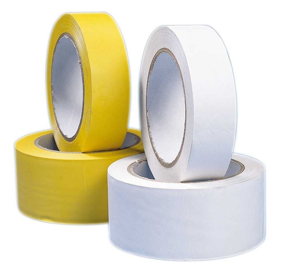 Plastic bands | crepe bands: Plastic adhesive tape, yellow and white + white