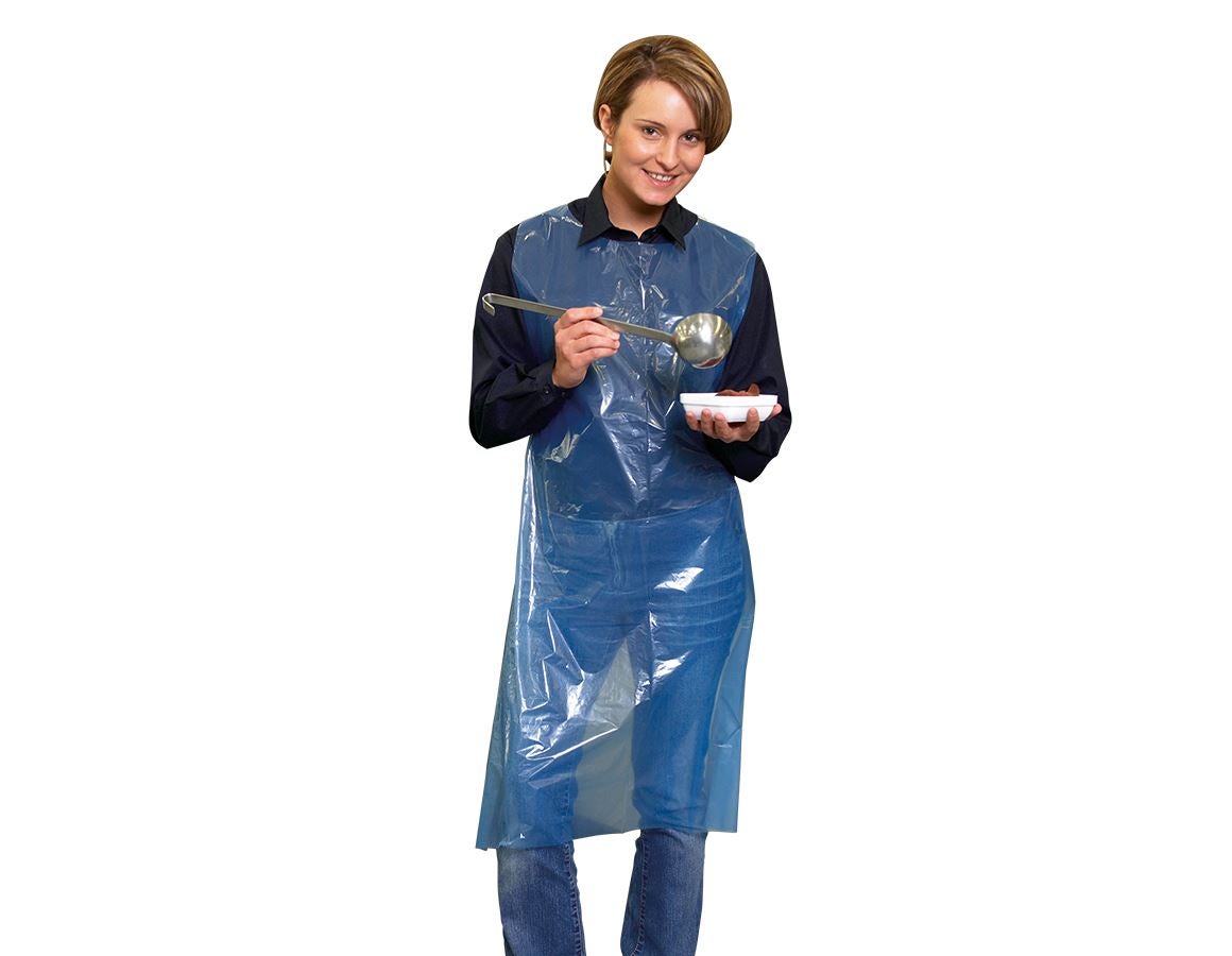 Disposable Clothing: Polyethylene Apron + blue