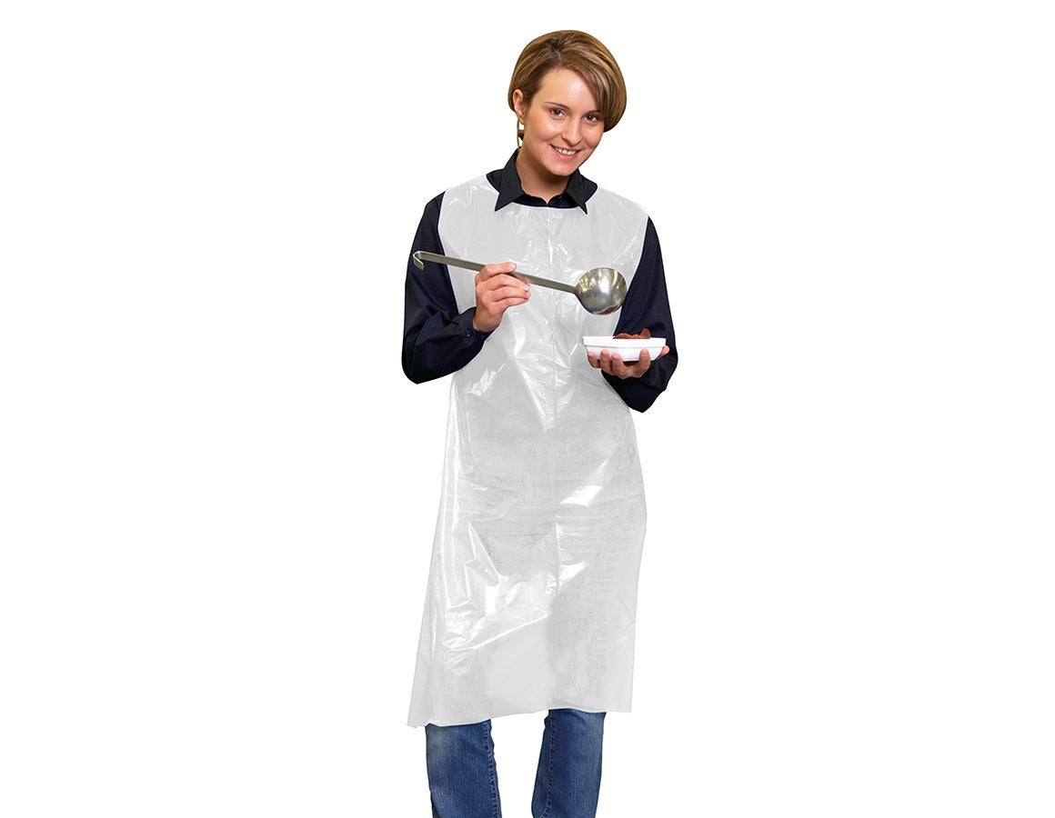 Disposable Clothing: Polyethylene Apron + white