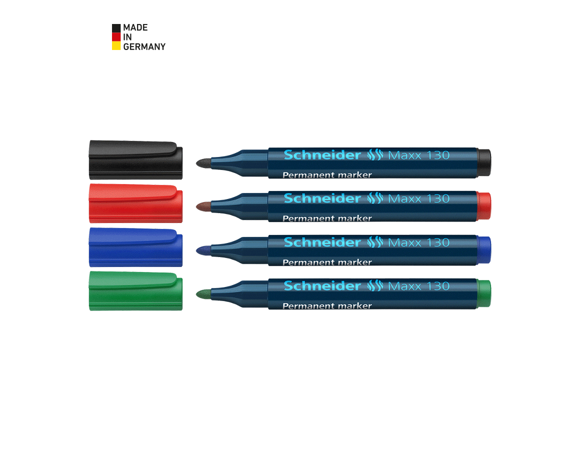 Writing | Correcting: Schneider Permanent Marker 130, Assorted Pack of 4