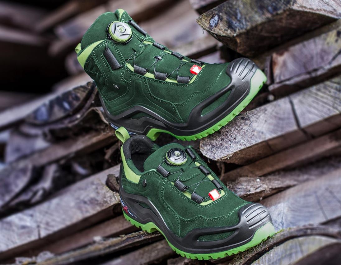 O2: e.s. O2 Work shoes Apate low + green/seagreen