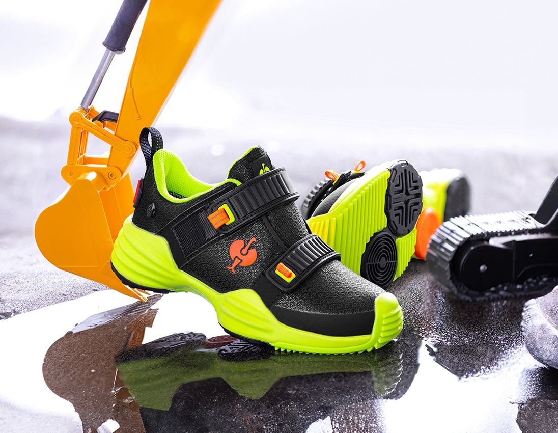 Footwear: Allround shoes e.s. Waza, children's + black/high-vis yellow/high-vis orange 1
