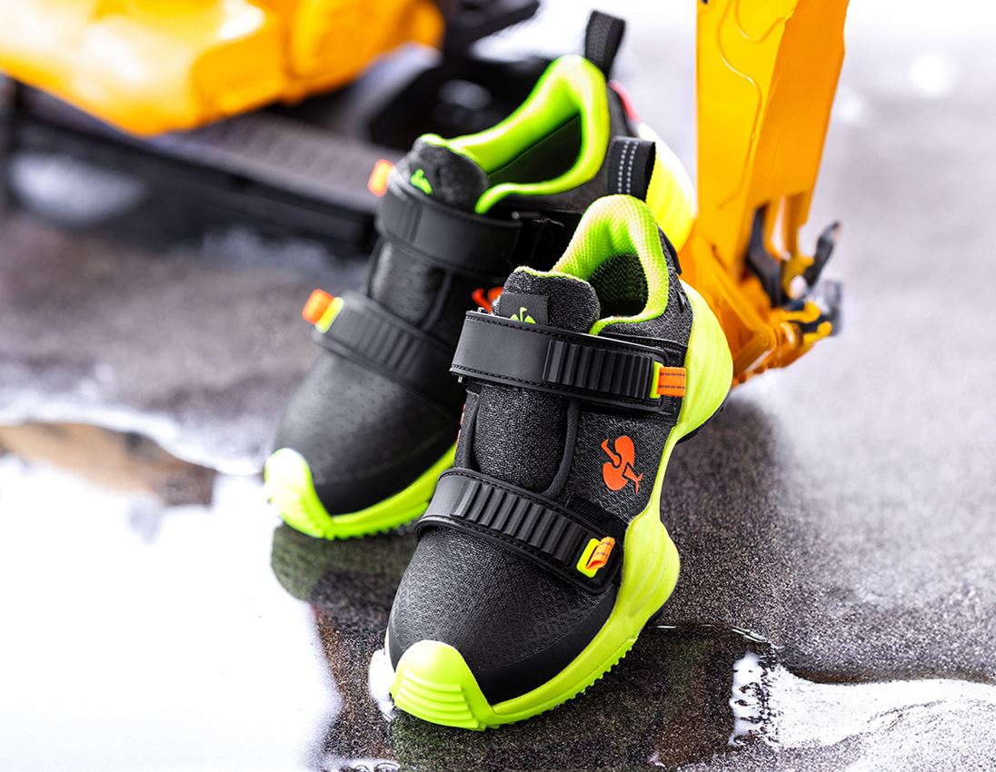 Kids Shoes: Allround shoes e.s. Waza, children's + black/high-vis yellow/high-vis orange