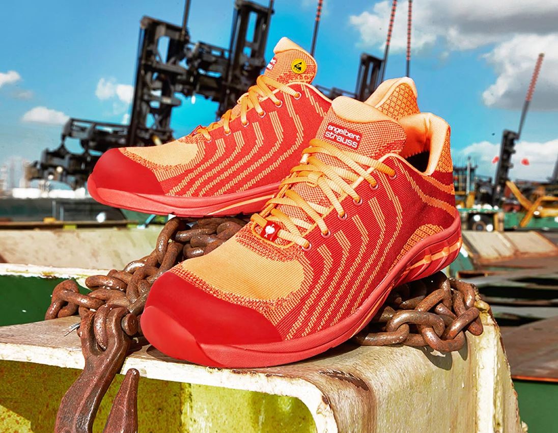 Footwear: e.s. S1 Safety shoes Tarvos + high-vis orange/red