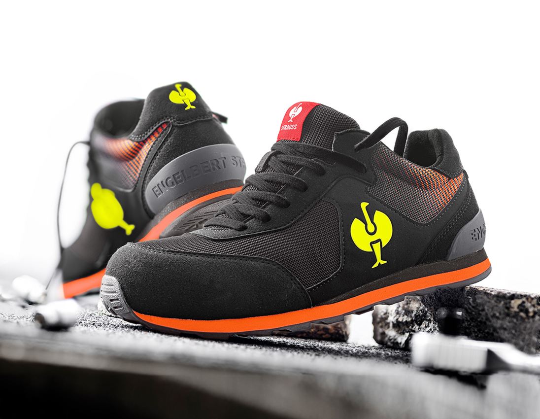 Safety Trainers: S1 Safety shoes e.s. Sirius II + black/high-vis yellow/red