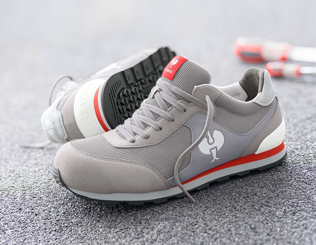 Safety Trainers: S1 Safety shoes e.s. Sirius II + lightgrey/white/red