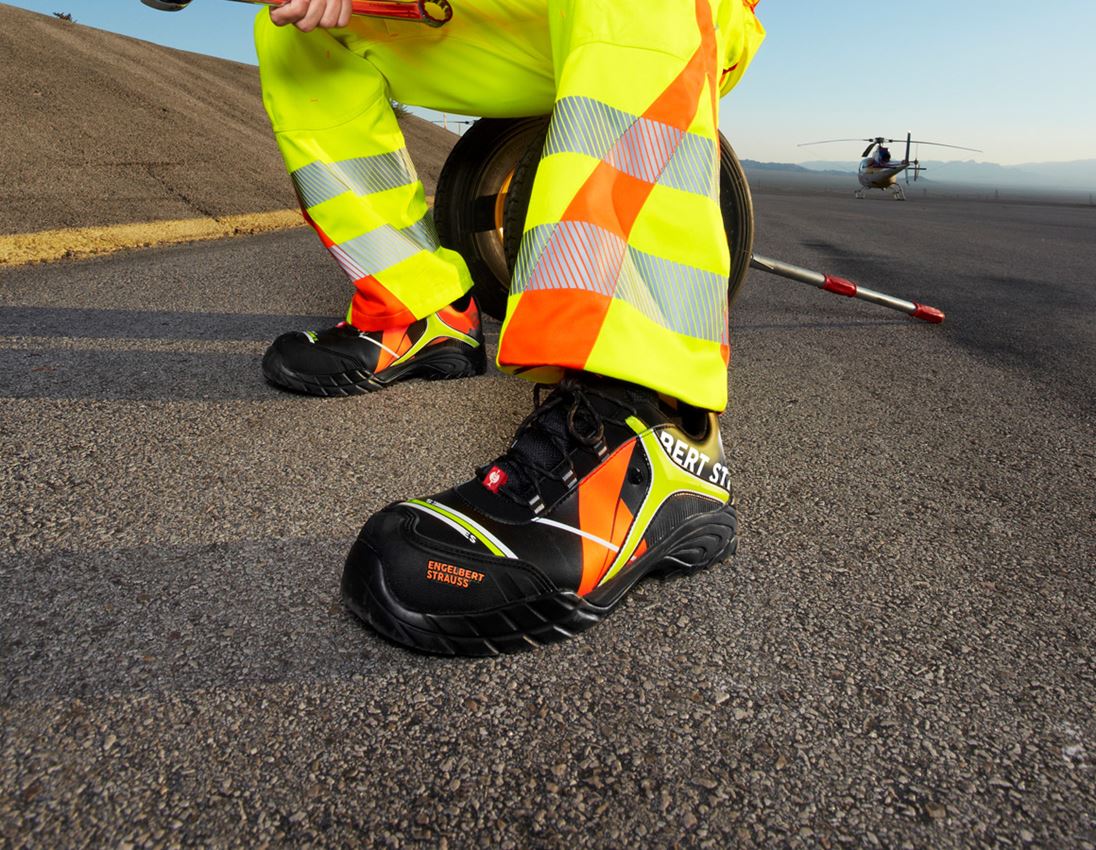 Safety Trainers: e.s. S3 Safety shoes Turais + black/high-vis orange/high-vis yellow 1