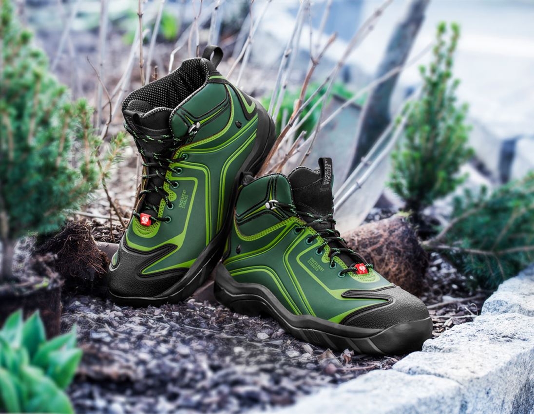 Safety Trainers: e.s. S3 Safety shoes Kajam + green/seagreen