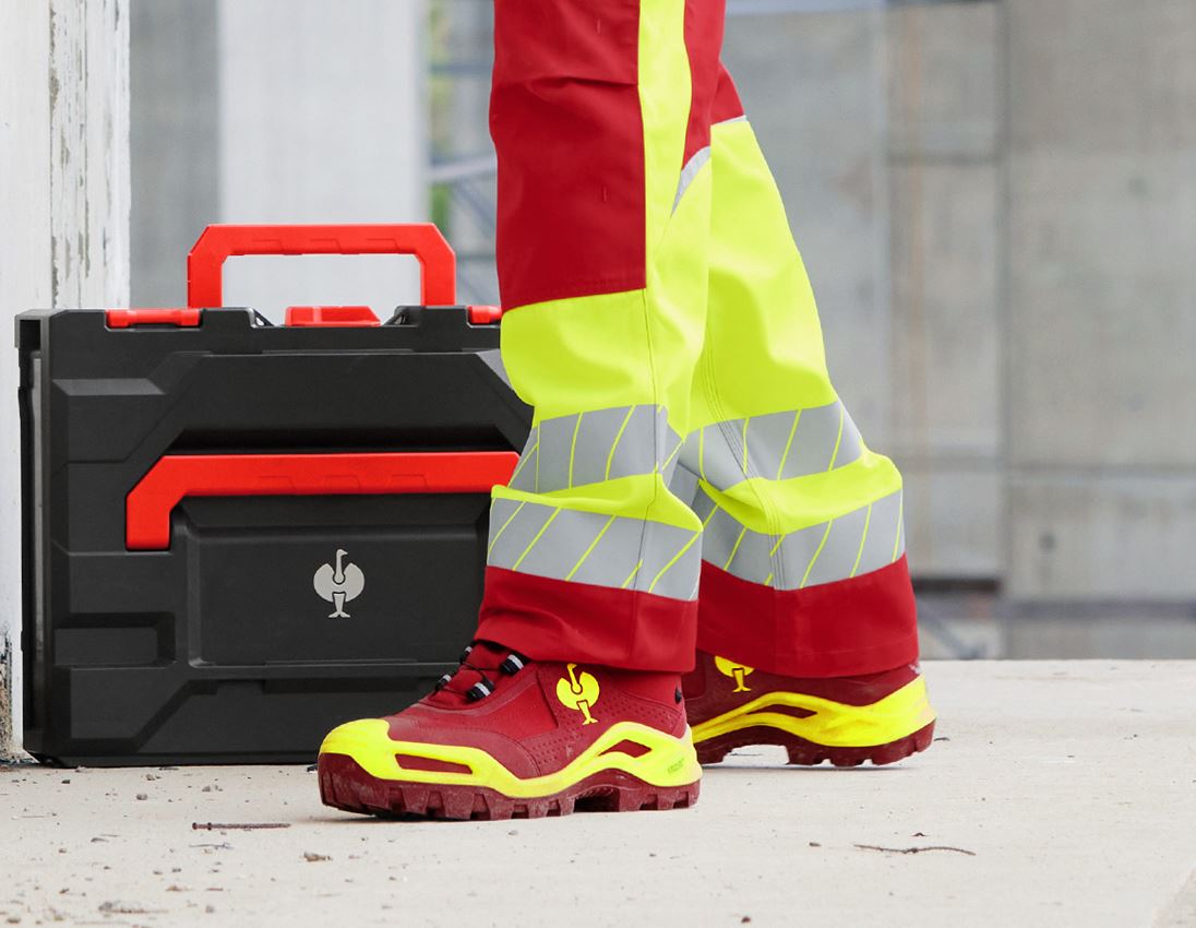 Footwear: S3 Safety boots e.s. Kastra II mid + red/high-vis yellow 1