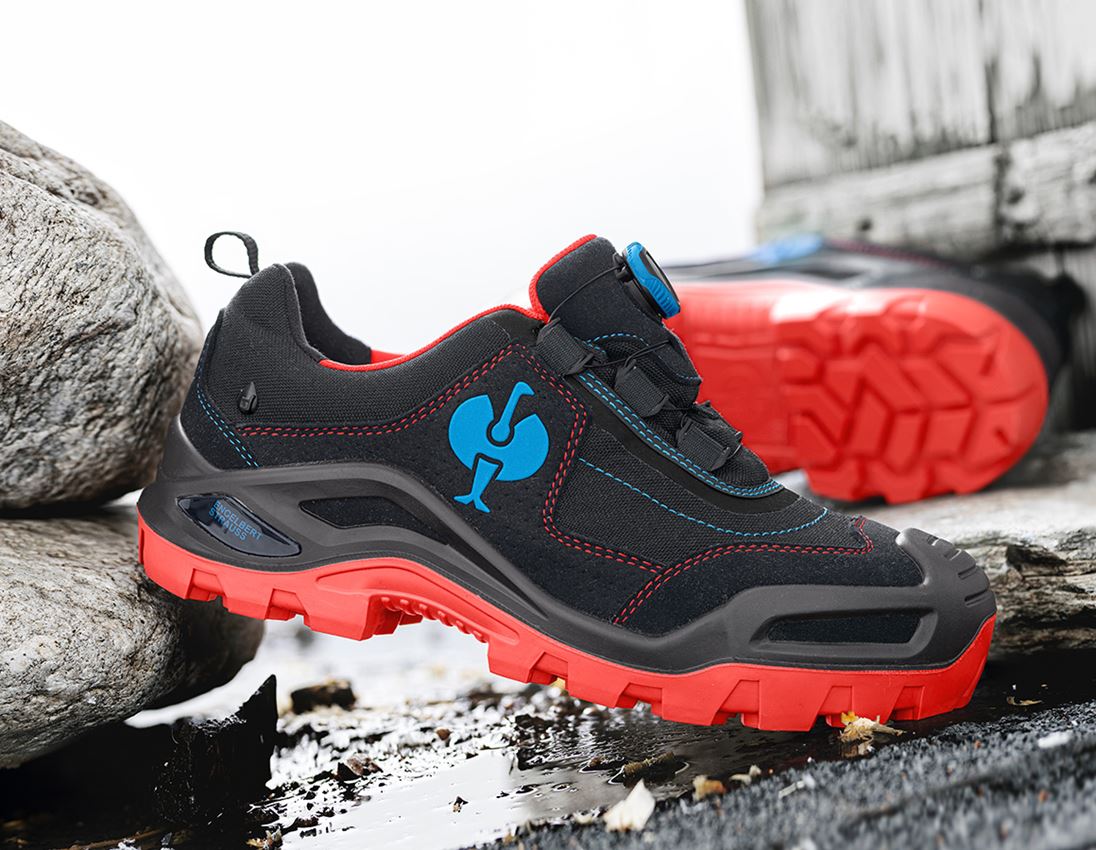 S3: S3 Safety shoes e.s. Kastra II low + black/fiery red/gentianblue
