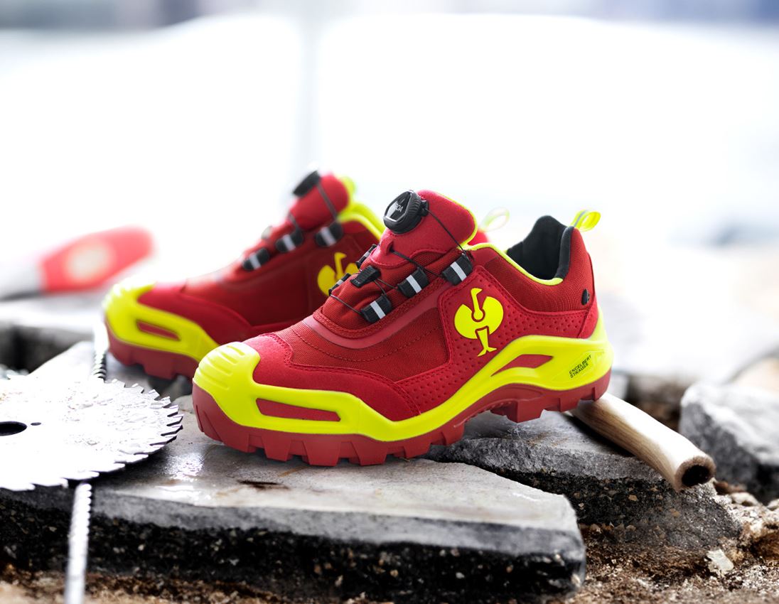 S3: S3 Safety shoes e.s. Kastra II low + red/high-vis yellow