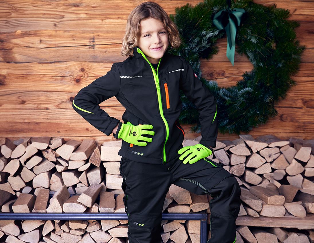 Accessories: e.s. Children's winter gloves Fleece Comfort + high-vis yellow/black