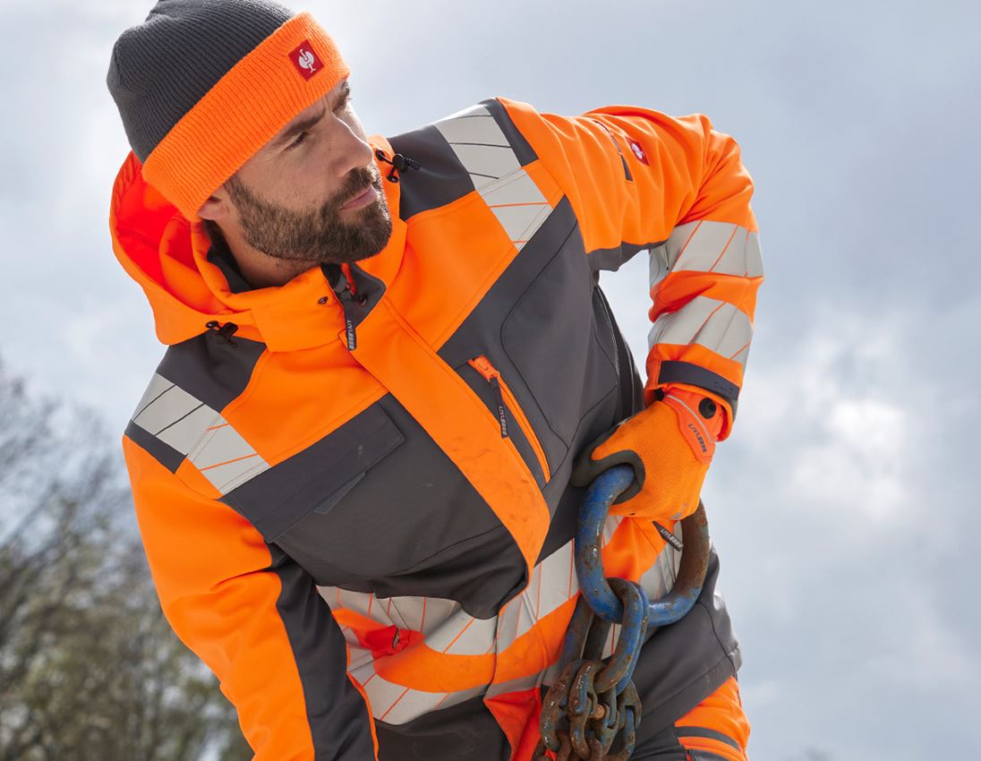 Coated: Hybrid gloves e.s.motion 24/7 + high-vis orange/anthracite 2