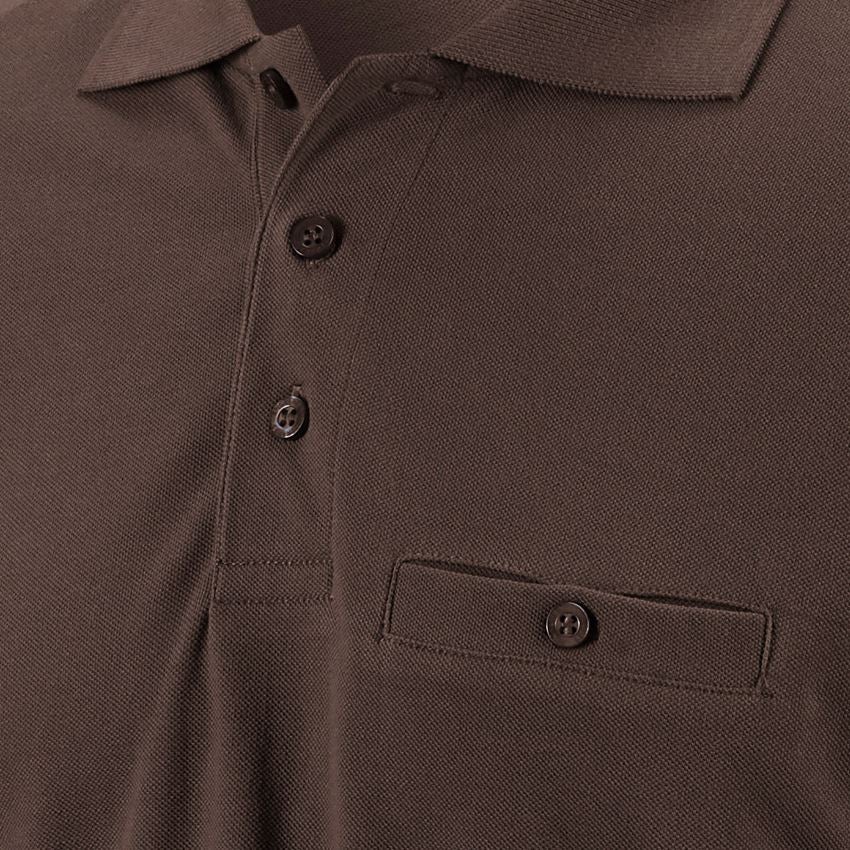 Shirts, Pullover & more: e.s. Long sleeve polo cotton Pocket + chestnut 2