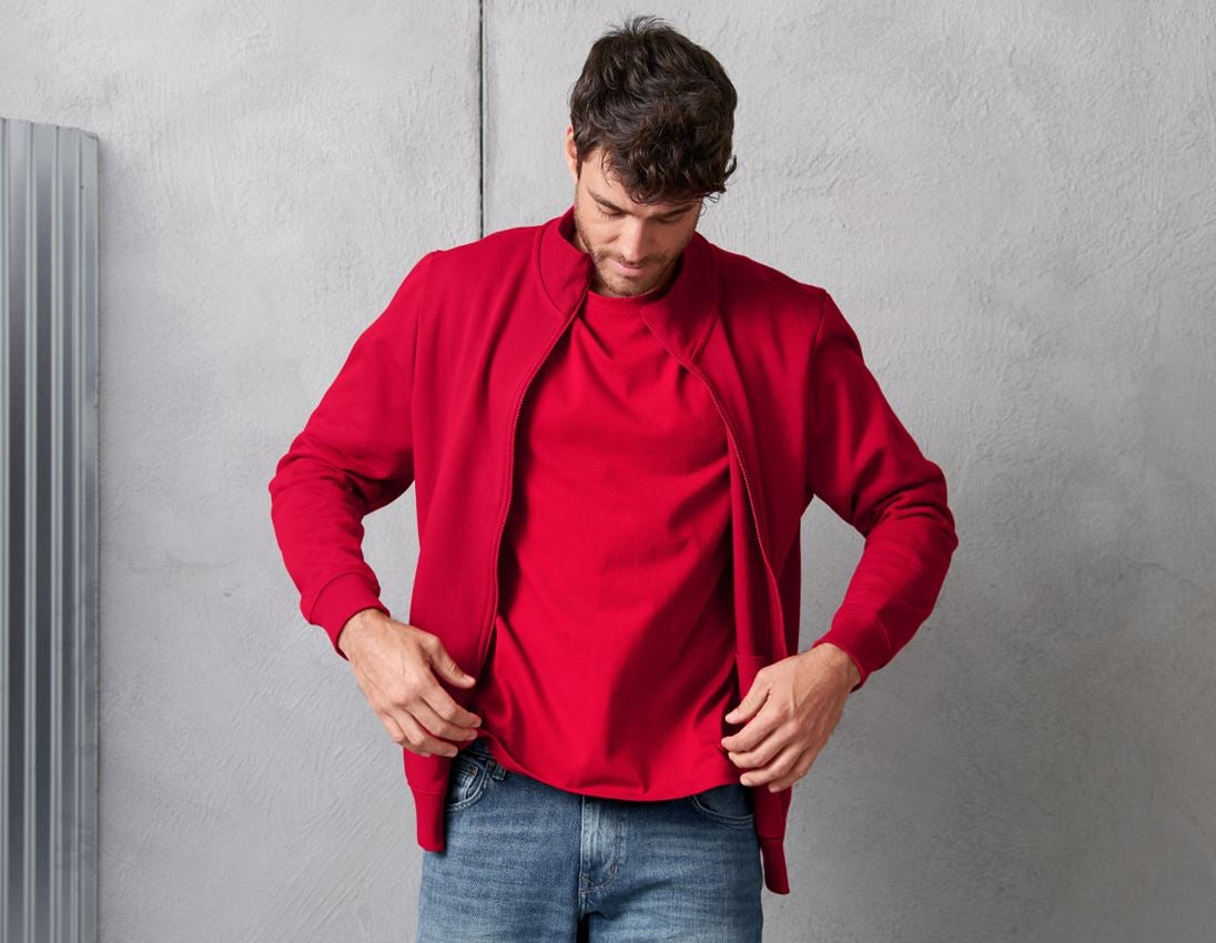Topics: e.s. Sweat jacket poly cotton + red 1