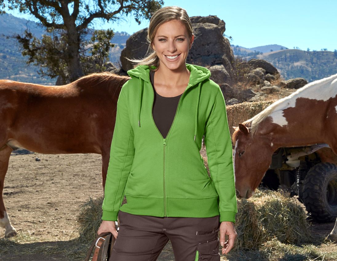 Shirts, Pullover & more: e.s. Hoody sweatjacket poly cotton, ladies' + seagreen