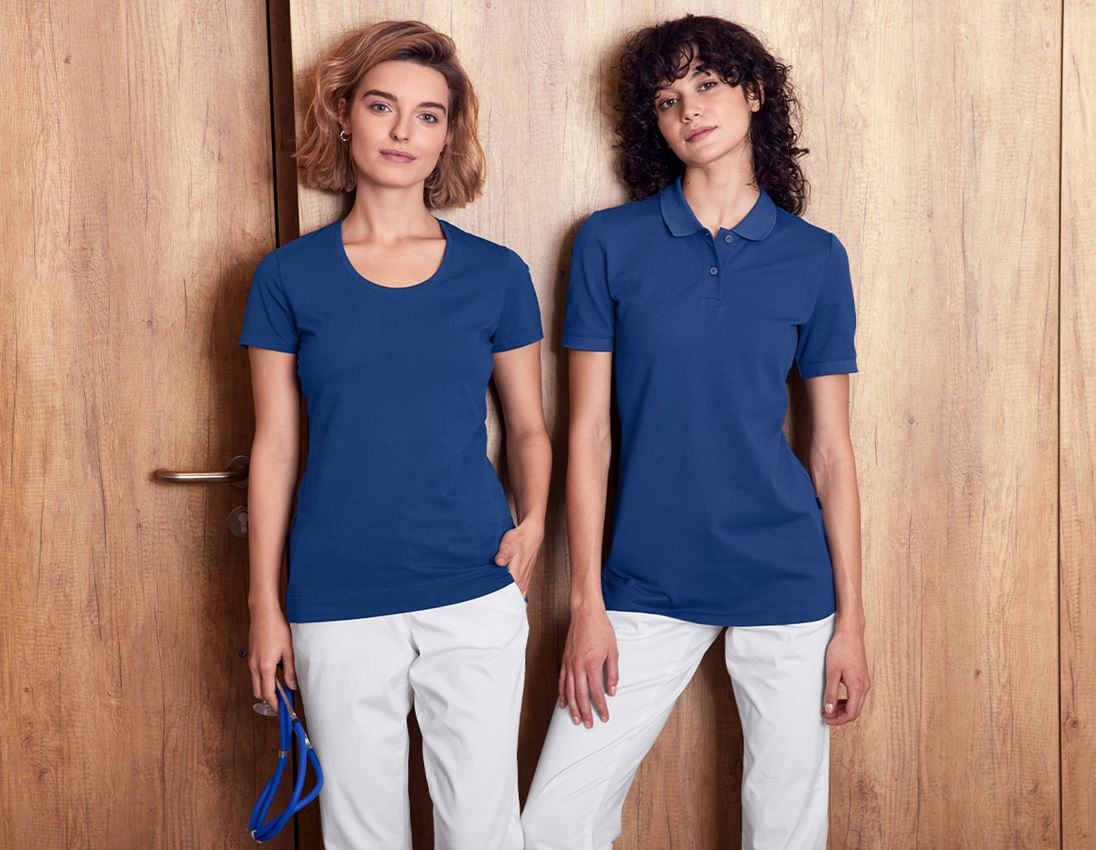 Shirts, Pullover & more: e.s. Pique-Polo cotton stretch, ladies' + alkaliblue