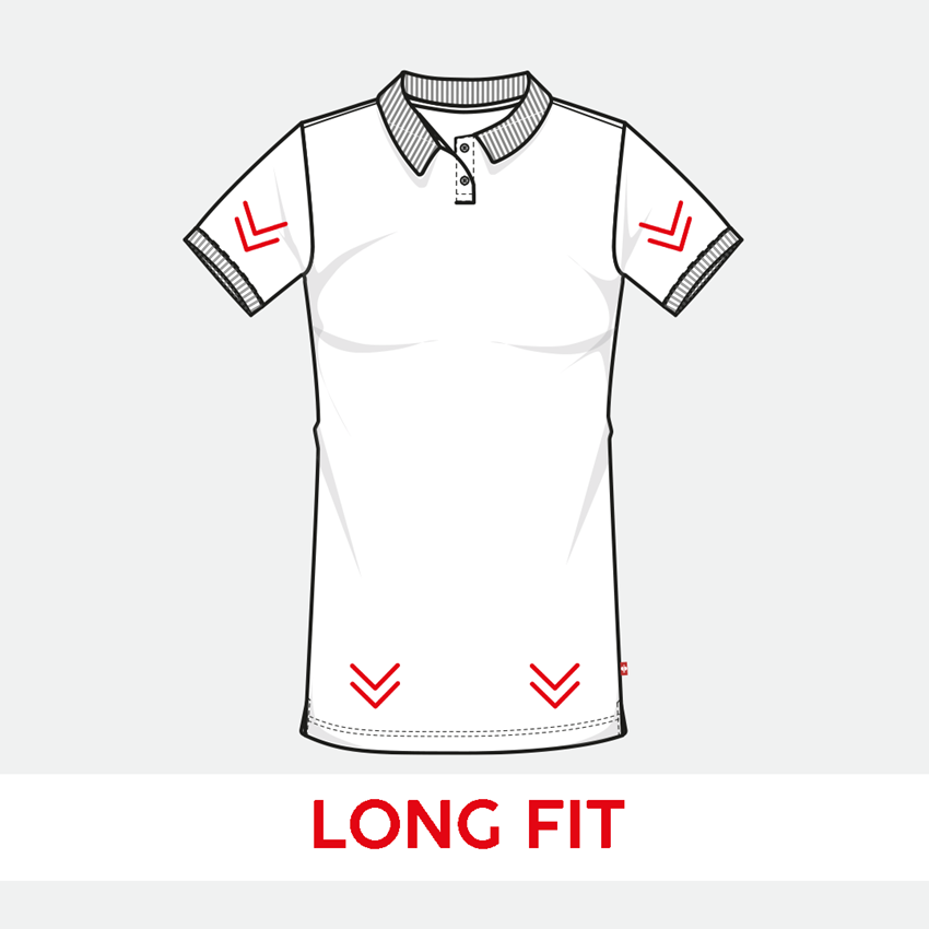 Shirts, Pullover & more: e.s. Pique-Polo cotton stretch, ladies', long fit + grey melange 2