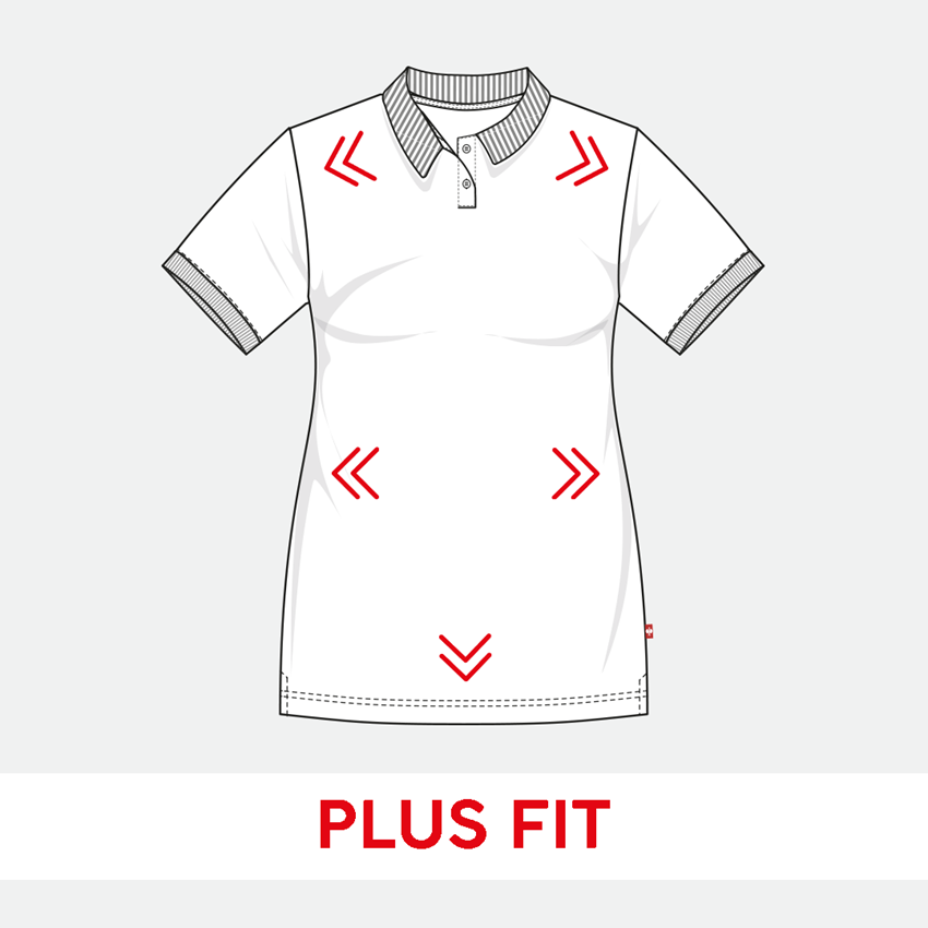 Shirts, Pullover & more: e.s. Pique-Polo cotton stretch, ladies', plus fit + grey melange 2