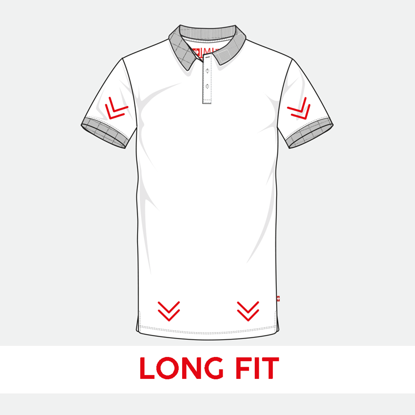 Shirts, Pullover & more: e.s. Piqué-Polo cotton stretch, long fit + white 2
