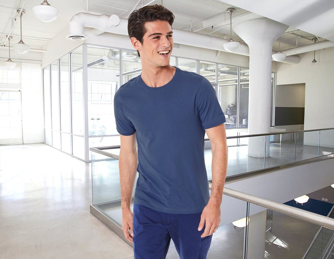 Shirts, Pullover & more: e.s. T-shirt cotton stretch, slim fit + cobalt