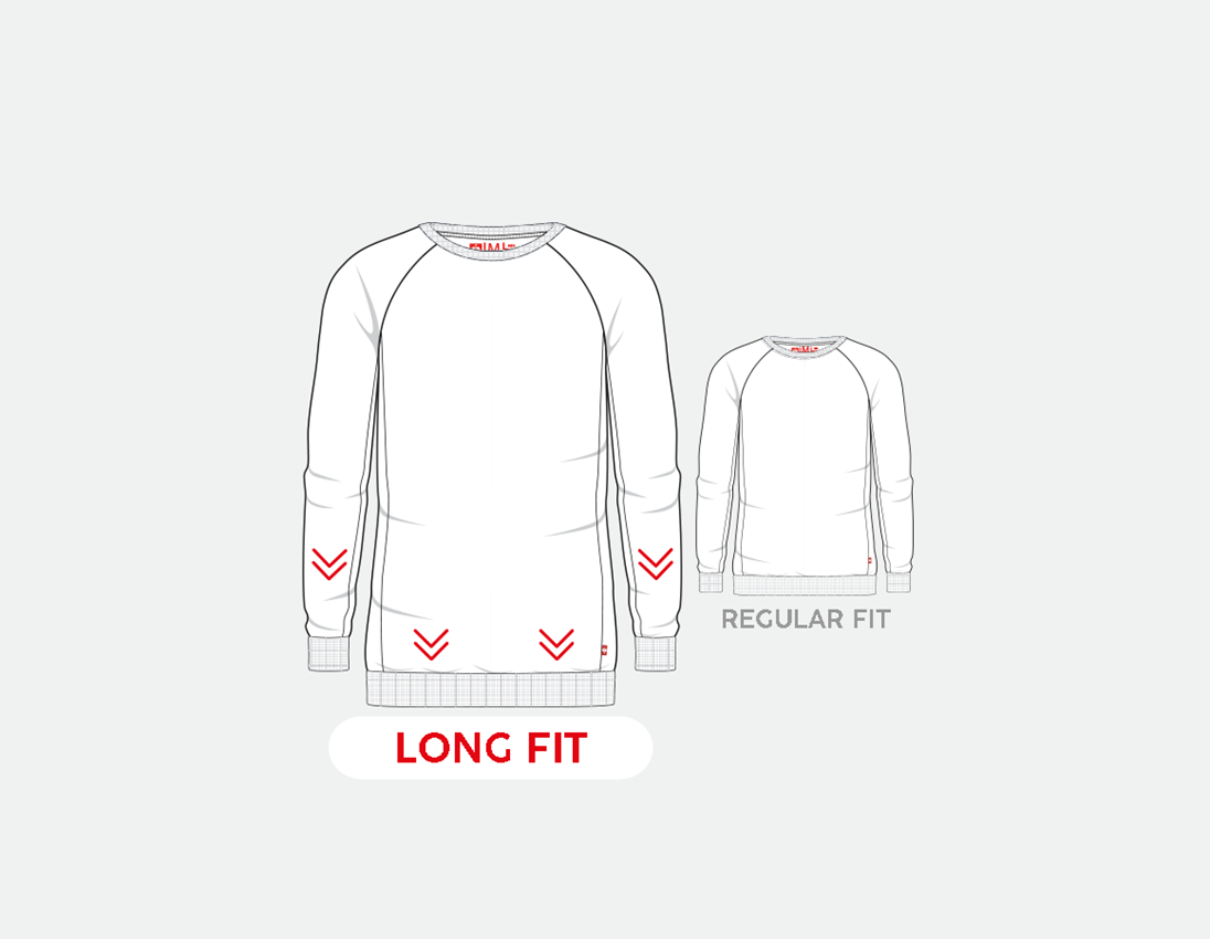 Shirts, Pullover & more: e.s. Sweatshirt cotton stretch, long fit + grey melange 1