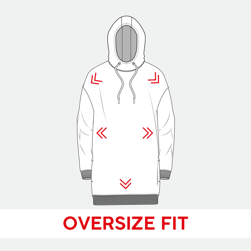 Shirts, Pullover & more: e.s. Oversize hoody sweatshirt poly cotton, ladies + white 2