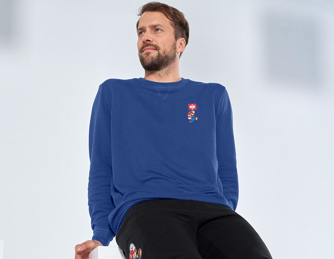 Shirts, Pullover & more: Super Mario Sweatshirt, men's + alkaliblue