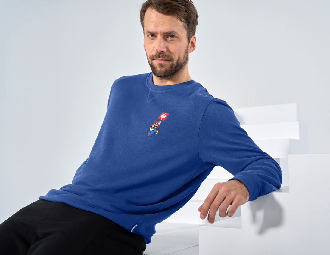 Shirts, Pullover & more: Super Mario Sweatshirt, men's + alkaliblue 1
