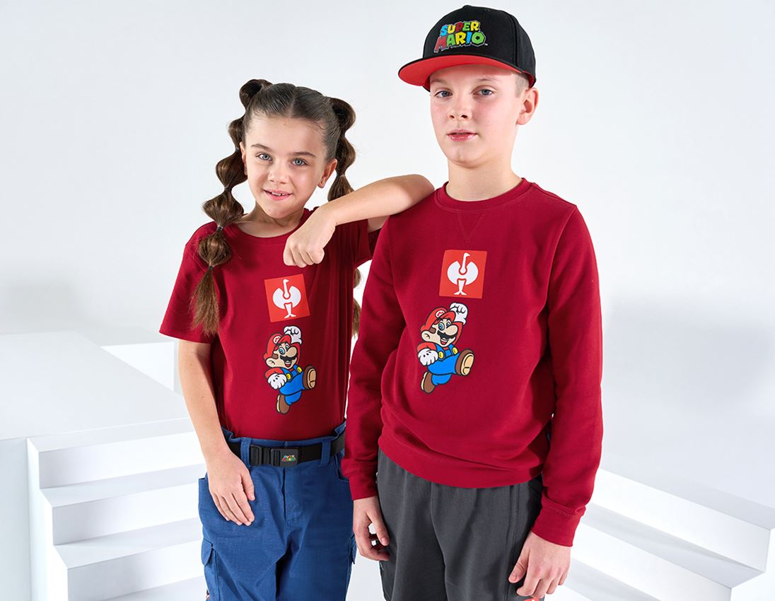 Shirts, Pullover & more: Super Mario Sweatshirt, children's + fiery red 1
