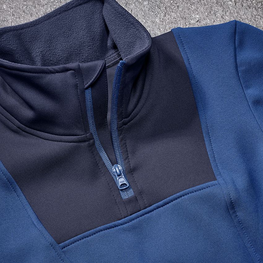 Shirts, Pullover & more: Funct.Troyer thermo stretch e.s.concrete, ladies' + alkaliblue/deepblue 2