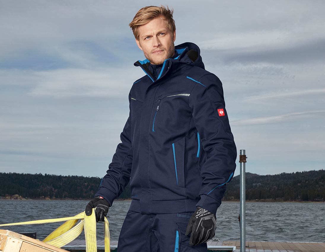 Plumbers / Installers: Winter softshell jacket e.s.motion 2020, men's + navy/atoll 1