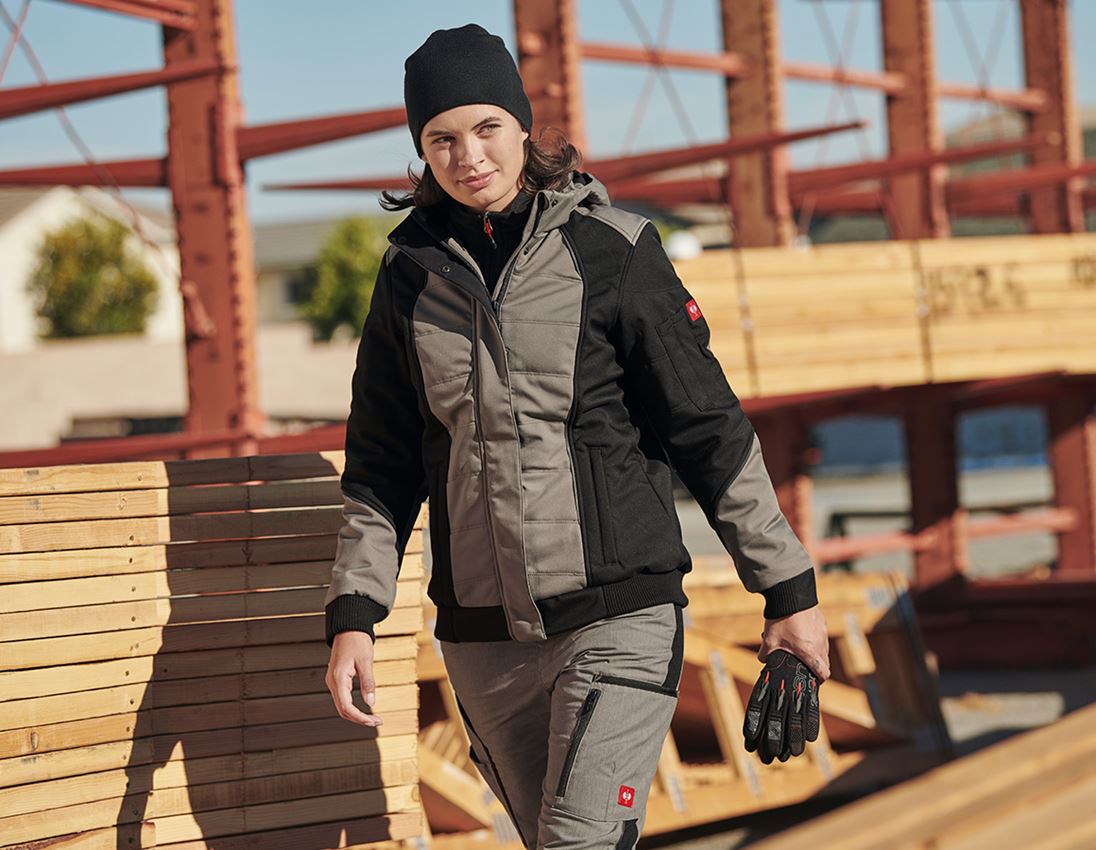 Joiners / Carpenters: Winter softshell jacket e.s.vision, ladies' + stone/black 1