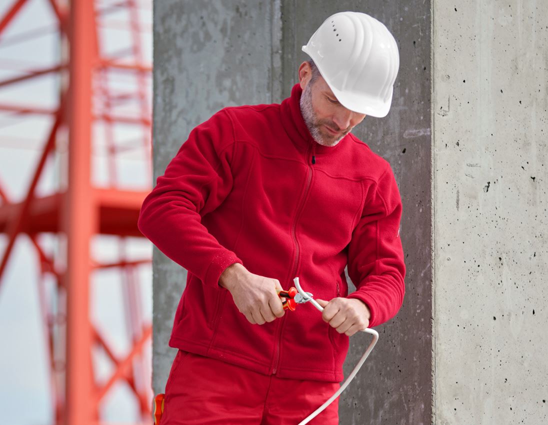 Cold: Fleece jacket e.s.classic + red