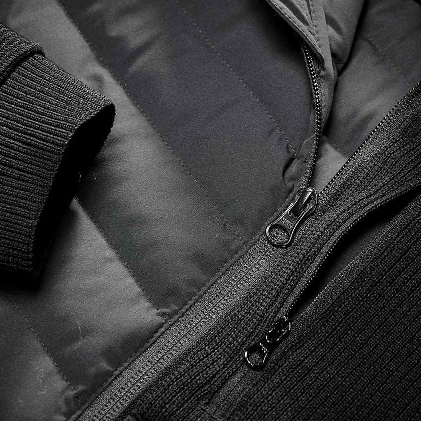 Work Jackets: Hybrid hooded knitted jacket e.s.motion ten + black 2