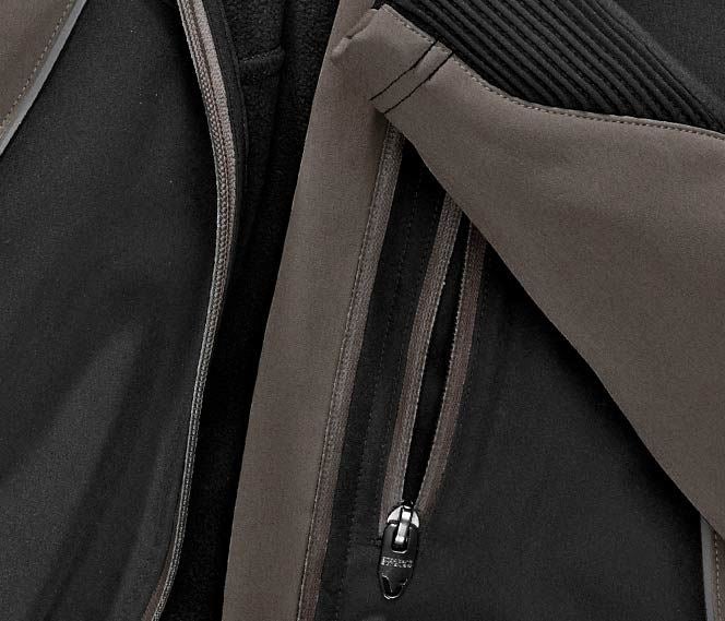 Work Jackets: Softshell jacket e.s.vision, ladies' + black/stone 2
