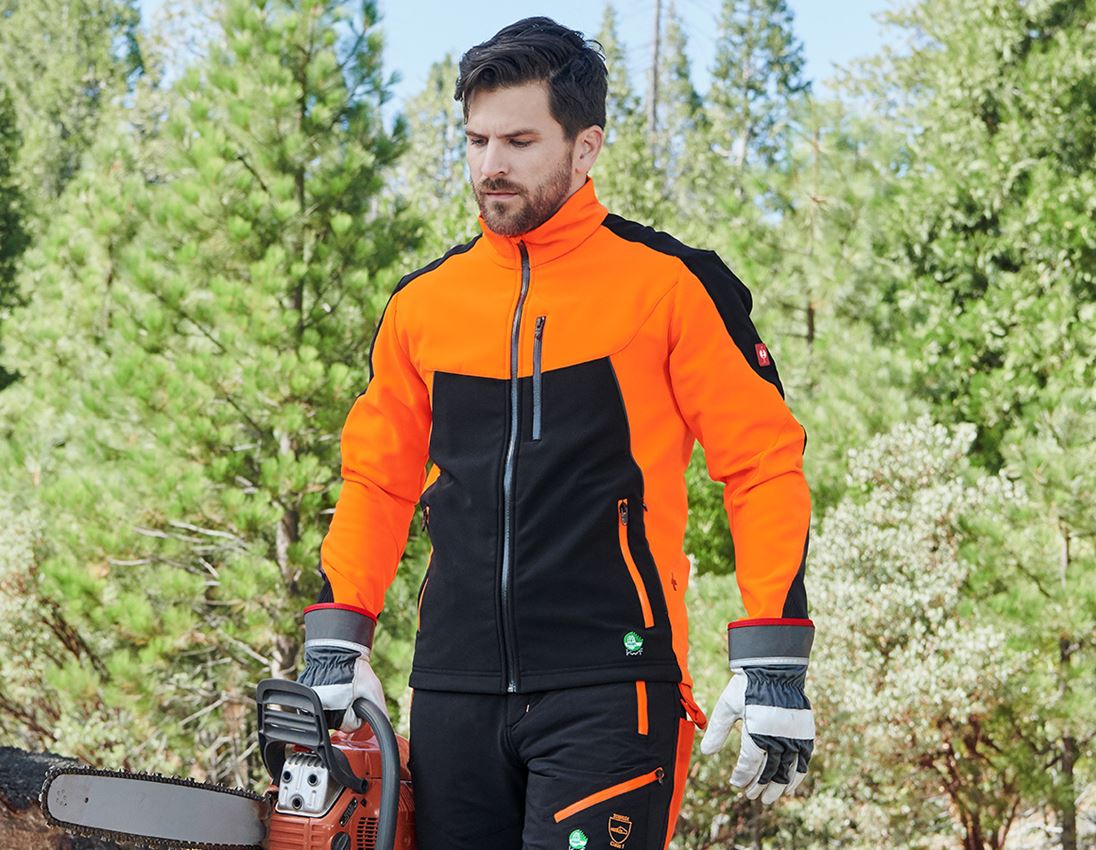 Forestry / Cut Protection Clothing: Forestry jacket e.s.vision + high-vis orange/black