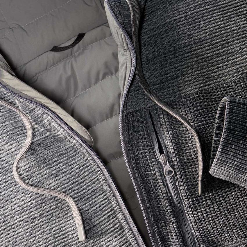 Work Jackets: Windbreaker hooded knitted jacket e.s.motion ten + granite melange 2