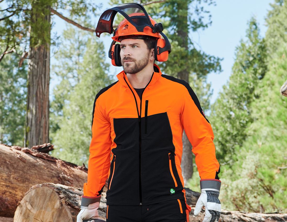 Work Jackets: Forestry jacket e.s.vision summer + high-vis orange/black