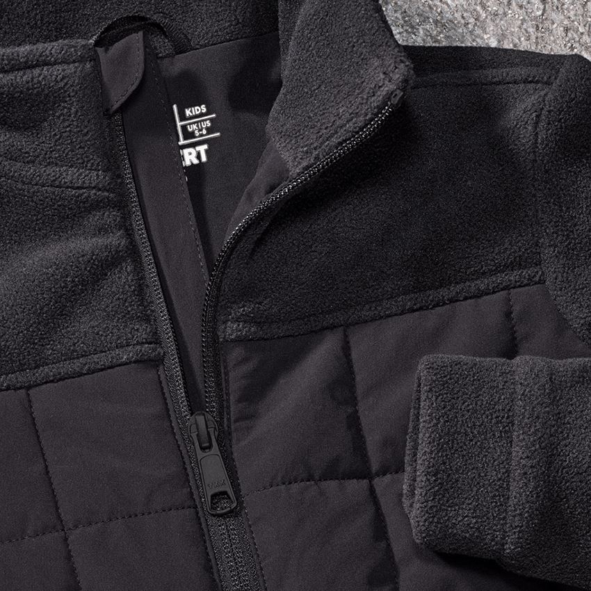 Jackets: Hybrid fleece jacket e.s.concrete, children's + black 2