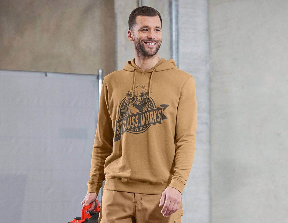 Clothing: Hoody sweatshirt e.s.iconic works + almondbrown