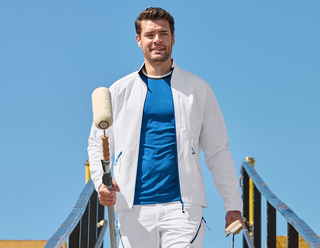 Topics: Softshell jacket e.s.ambition + white/gentianblue 1