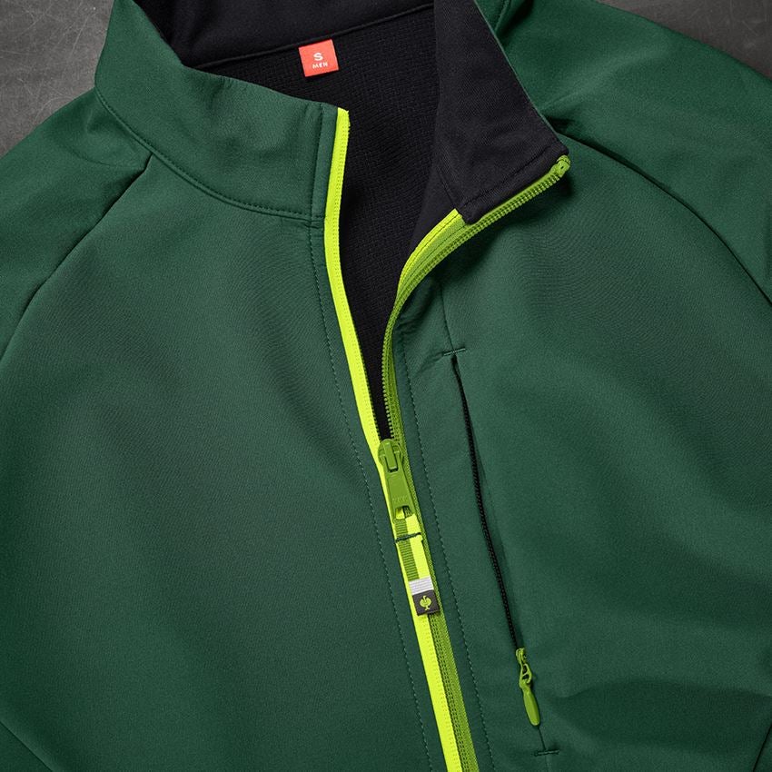 Work Jackets: Softshell jacket e.s.ambition + green/high-vis yellow 2