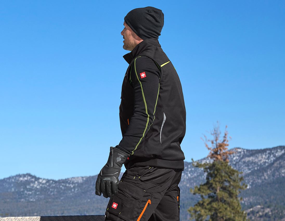 Cold: Winter softshell bodywarmer e.s.motion 2020 + black/high-vis yellow/high-vis orange 1