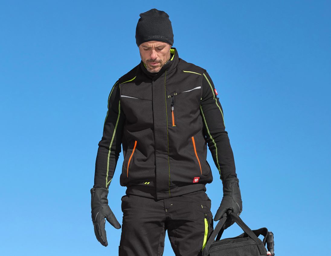 Topics: Winter softshell bodywarmer e.s.motion 2020 + black/high-vis yellow/high-vis orange