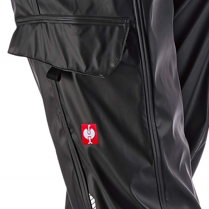 Work Trousers: Rain trousers e.s.motion 2020 superflex, ladies' + black/platinum 2