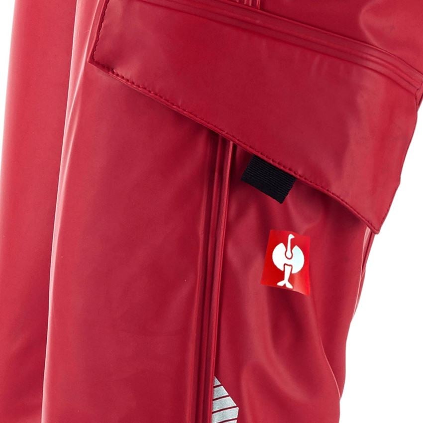 Trousers: Rain trousers e.s.motion 2020 superflex,children's + fiery red/high-vis yellow 2