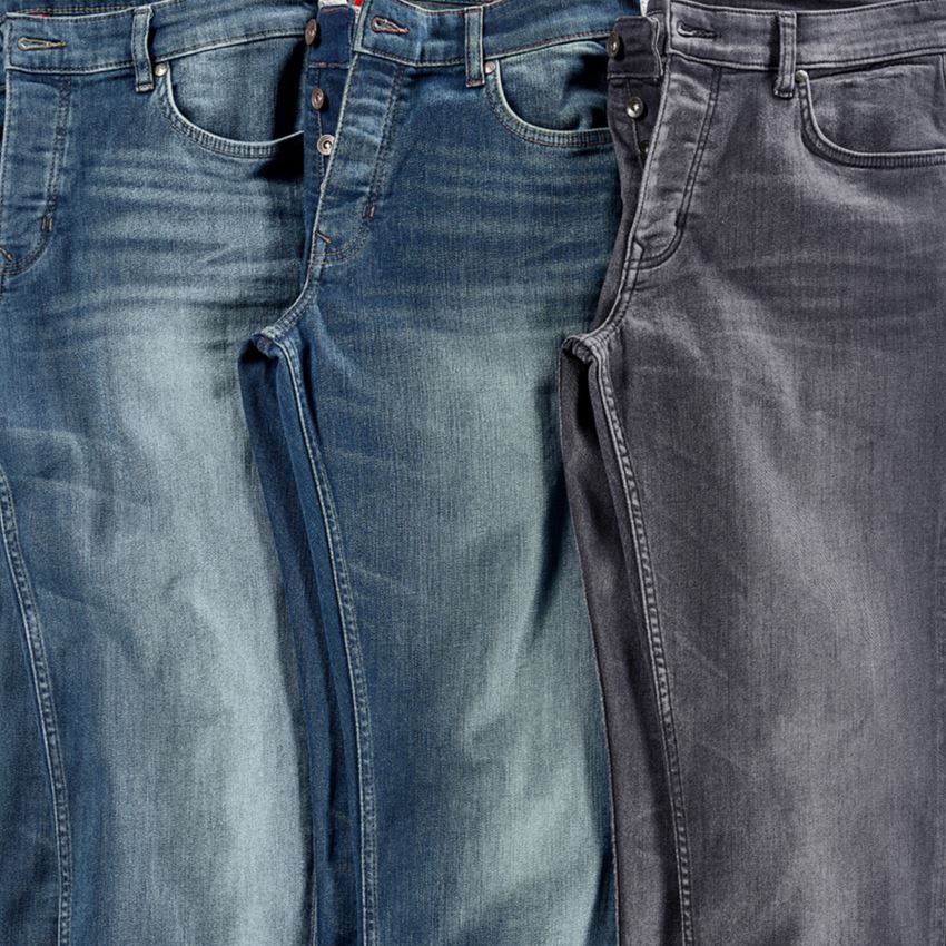 Work Trousers: e.s. 5-pocket stretch jeans, slim + mediumwashed 2